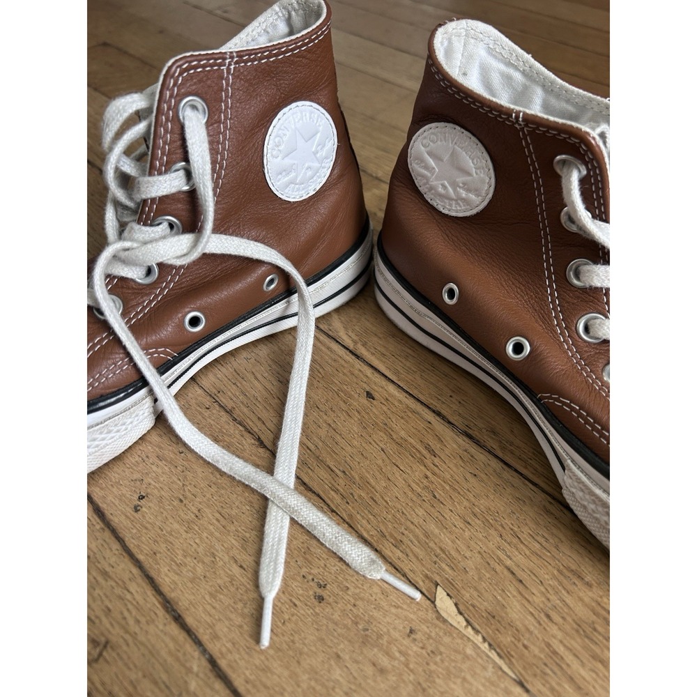 Converse Chuck Taylor All Star Leather High Top Brown Women's 6 Mens 4 - Picture 2 of 9